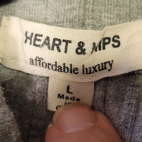 Heart & Hips Grey Ribbed Pencil Dress High Neck Size L - Picture 7 of 7